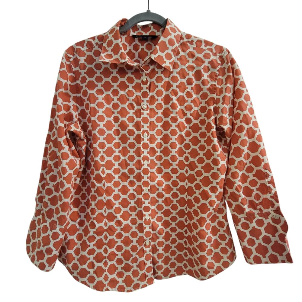 Brooks Brothers 346 Women’s Geometric Print Button-Down Shirt Size 12